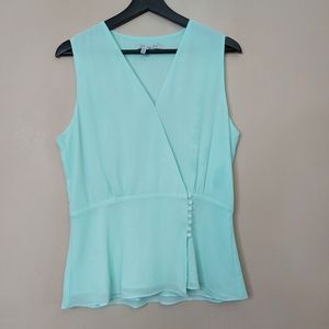 Naked Zebra sleeveless blouse with wrap button detail size medium